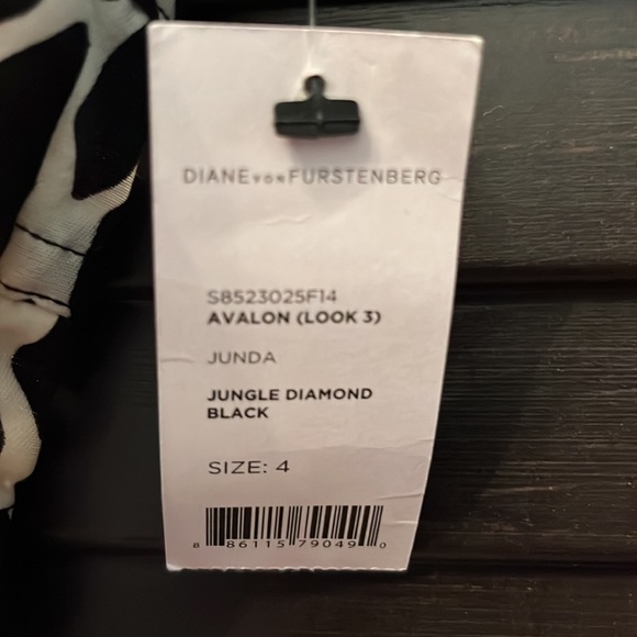 DIANEvonFURSTENBERG  Avalon Corset Top Jungle Diamond Black - Size 4 - Picture 3 of 9